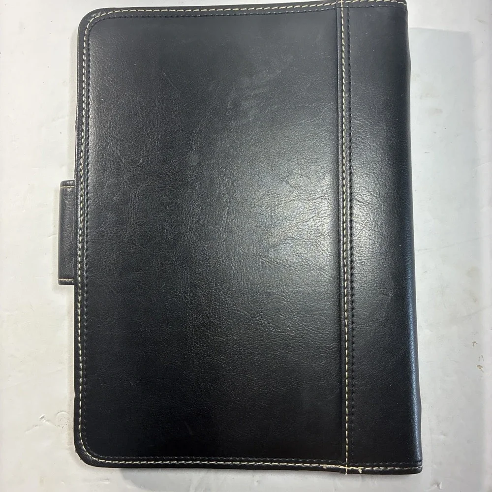 Franklin Covey Black Leather Planner 7 Ring Binder 7